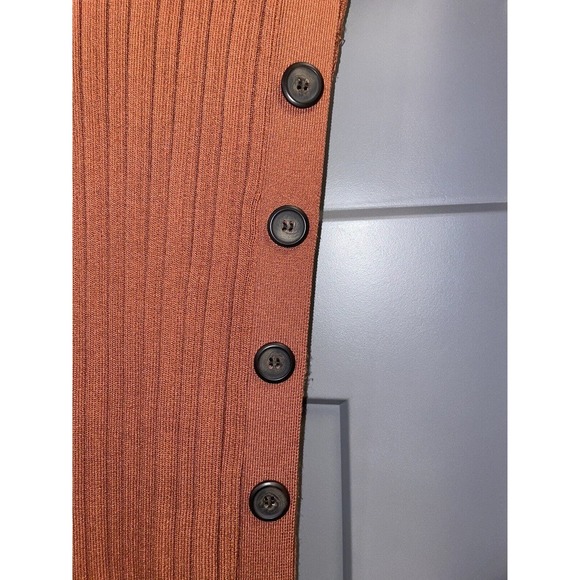 Adam Lippes Collective Side Button Midi Sweater Dress Rust Size Small - Picture 5 of 9